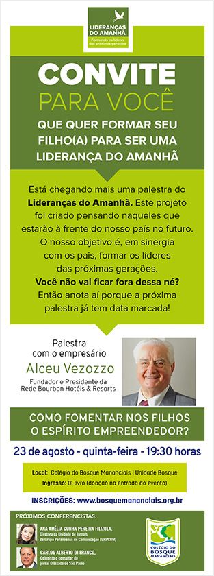 Convite para você que quer formar seu filho(a) para ser uma liderança do amanhã